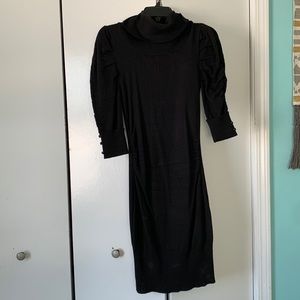 Black cowl neck dress